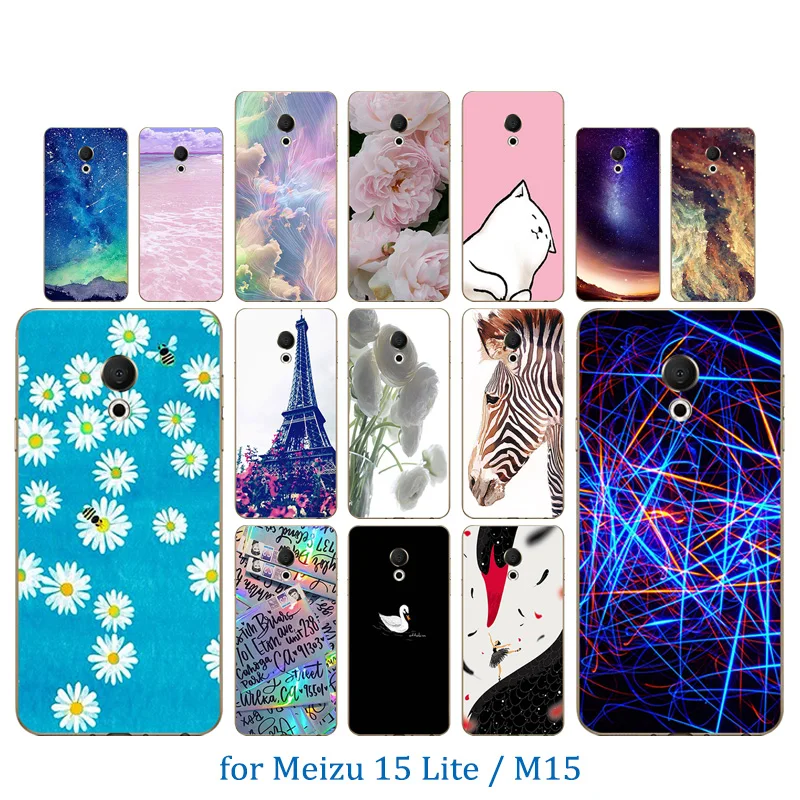 Soft Silicone For Meilan 15 Lite Meizu M15 Fashion Phone Cases 5.46 inch Coque Ultra Thin TPU Pinky Pattern Anti Knock Gel Shell |