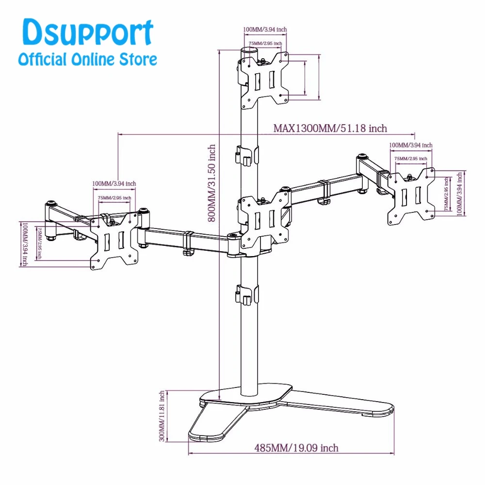 Светодиодный кронштейн для монитора Quad Arm жк дисплей сверхмощный монтируемый в