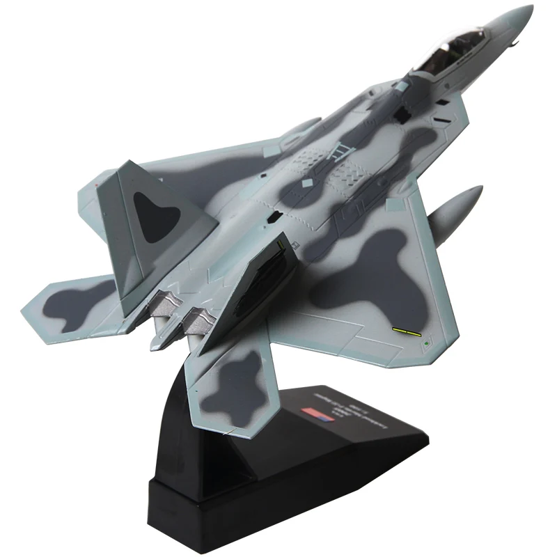 1/100 масштабные игрушечные модели самолетов США F-22 F22 Raptor Fighter литой металлический самолет модель игрушки для детей Коллекция подарков - Цвет: B