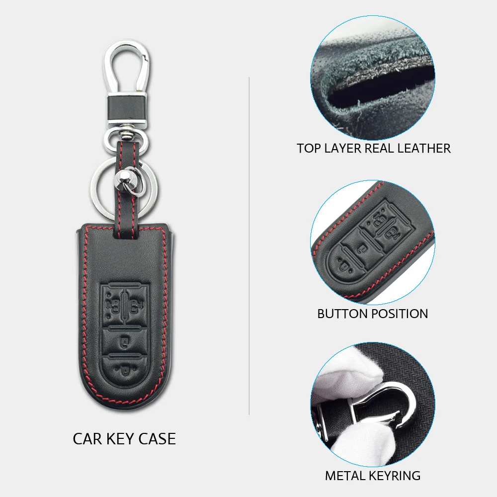 Кожаный чехол для ключей автомобиля для Toyota daihatsu Tanto LA600S LA610S LA150S Move Custom Moovecanvas LA800S 4 кнопки дистанционного Fob Обложка сумка