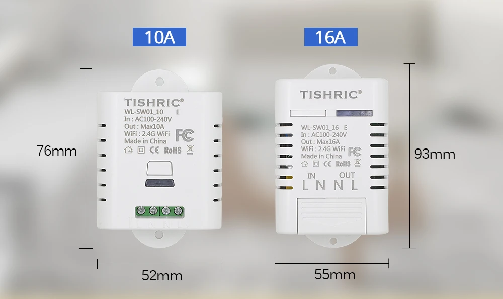 TISHRIC беспроводной Wifi переключатель для интеллектуальное реле для домашней автоматизации модуль 10A/16A/220 В для IOS Android пульт дистанционного управления