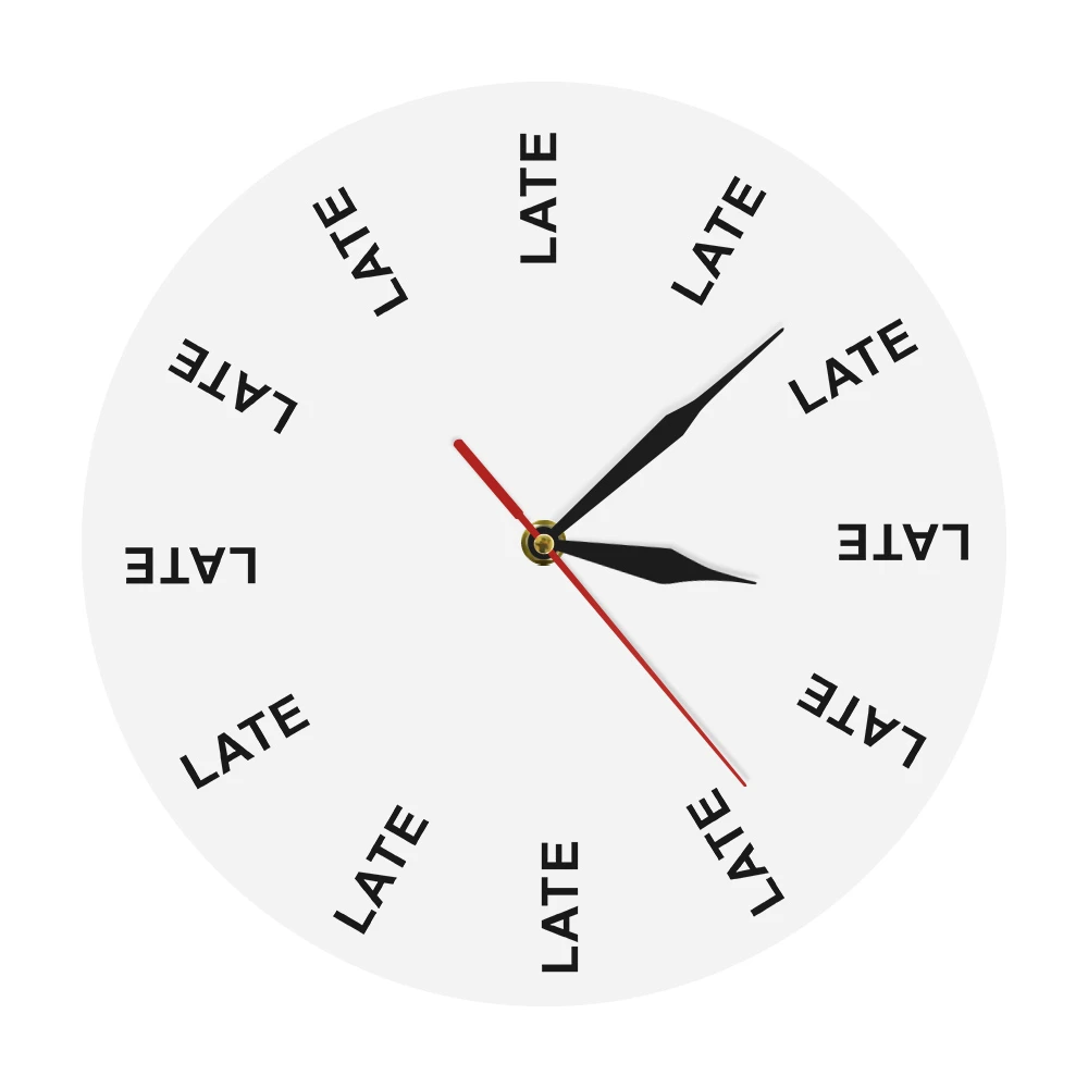 Late Wall Clock No Numbers Infinite Moments Timeless Wall Watch