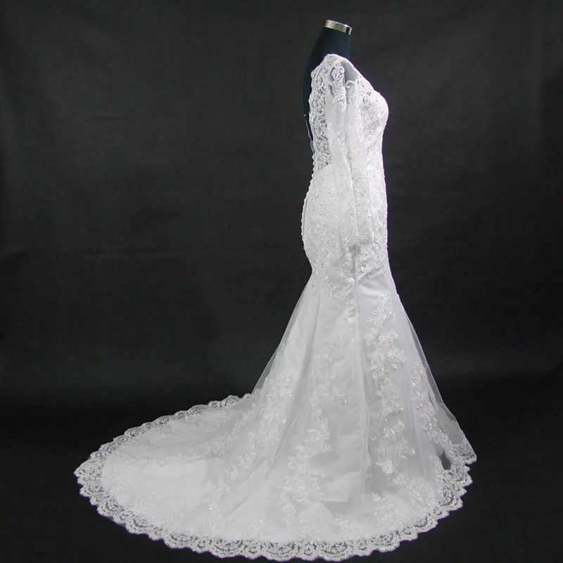 QQ Lover Новые Длинные рукава Русалка Аппликации Vestido De Noiva свадебное платье невесты Свадебные платья