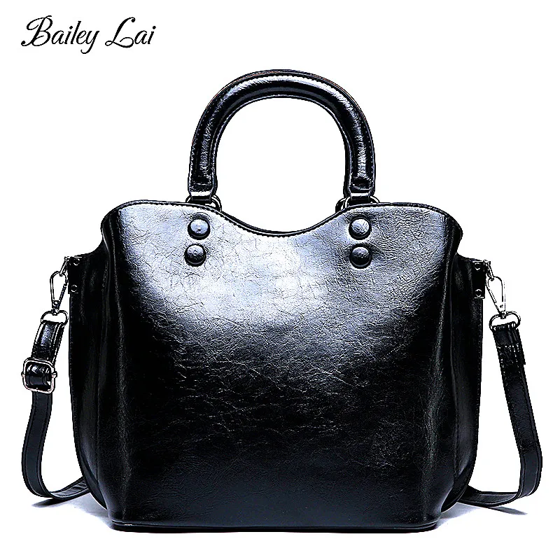 BAILEY LAI Vintage PU Leather Ladies HandBags Women Messenger Bags Designer Crossbody Shoulder Bag Handbags Hot Sale Saddle Bags