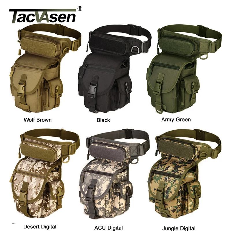 TACVASEN Военная поясная Сумка Molle, Сумка с петлями для ремня, мужская сумка для ног, Повседневная камуфляжная нейлоновая поясная сумка, TD-SHZ-015