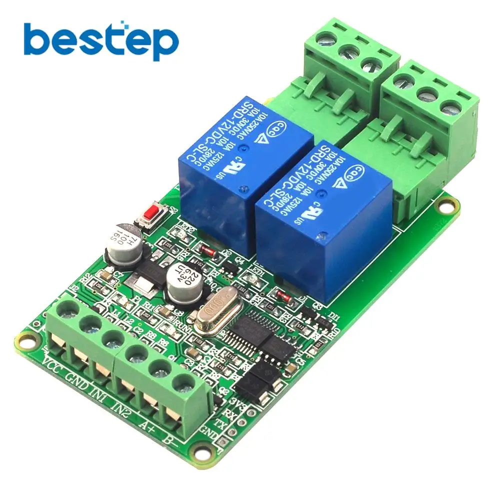 

Modbus-Rtu 2 Channel 12V Relay Module Switch Input / Output RS485 / TTL Communication