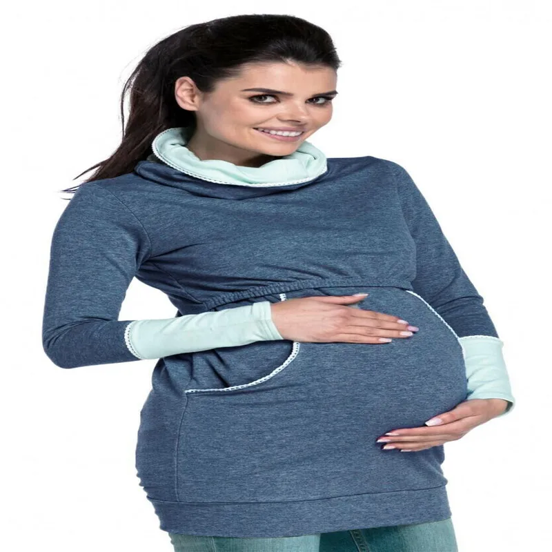 S-2XL Pregnancy Autumn Clothes Warm Women's Maternity Hoodies Hooded Hoodies Outwear Pregnancy Coats Winter Maternity Clothes (7)
