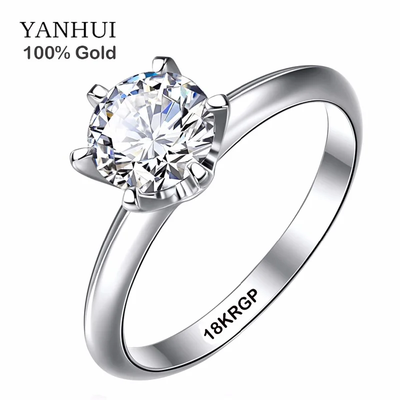 real pure gold ring 18krgp stamp original rings set 1 carat cz diamant wedding rings for women ring size 4 5 6 7 8 9 10 11 sr168 - Size 4 Wedding Rings real pure gold ring 18krgp stamp original rings set 1 carat cz diamant wedding rings for women ring size 4 5 6 7 8 9 10 11 sr168 - Size 4 Wedding Rings