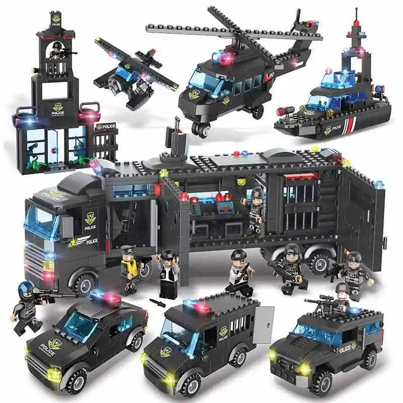 

1115pcs City Police Series Police Station Building Blocks DIY Bricks Educational Toys For Children Compatible with Legoinglys