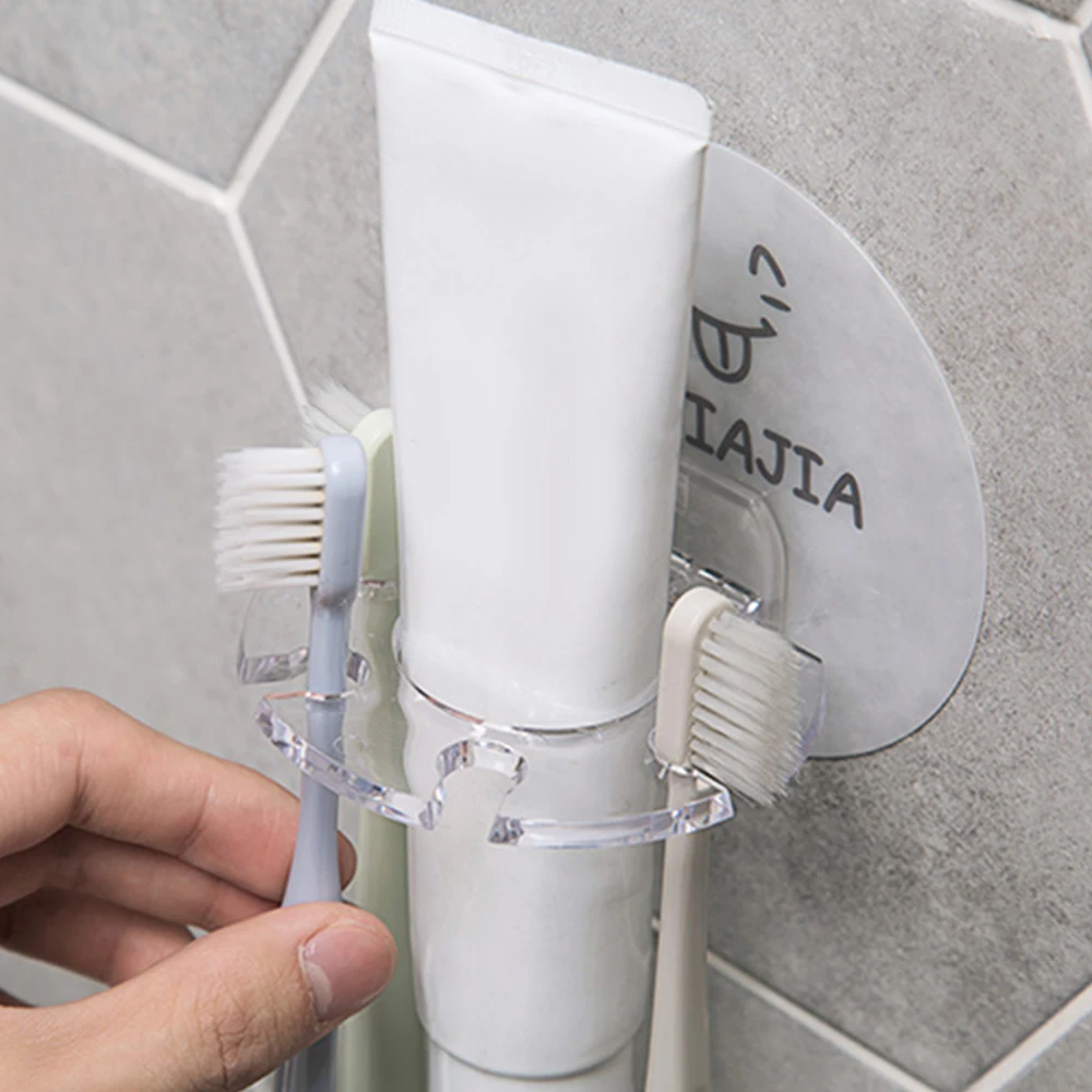 

Plastic Punch-free Toothbrush Holder Toothbrush Holder Bathroom Accessories Set Tooth Brush Holder Suction Cup Toothpaste Shelf