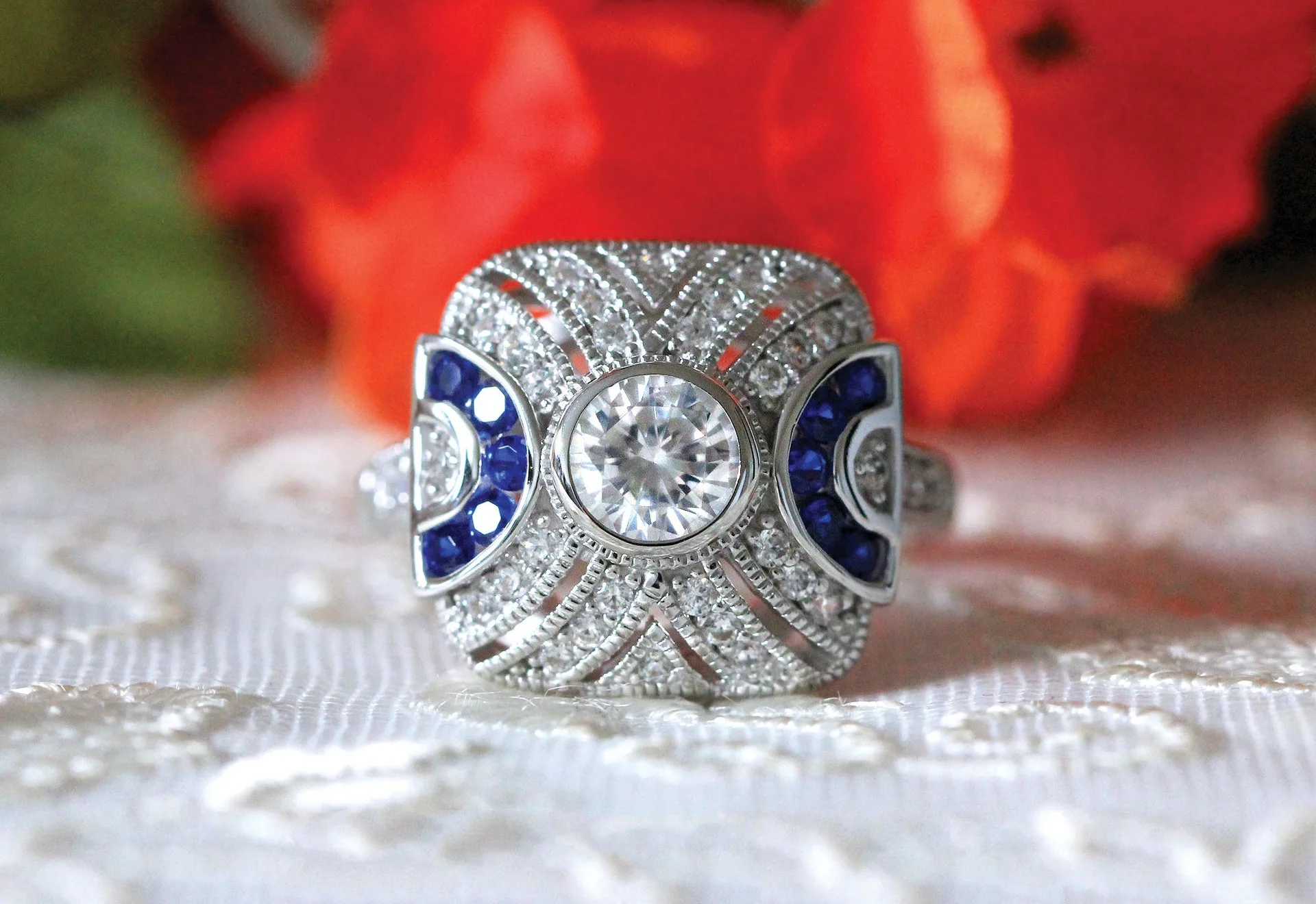 Дизайн модные 925 пробы серебряные обручальные кольца для женщин Sepcial уникальные вечерние ювелирные изделия с голубым камнем R5019