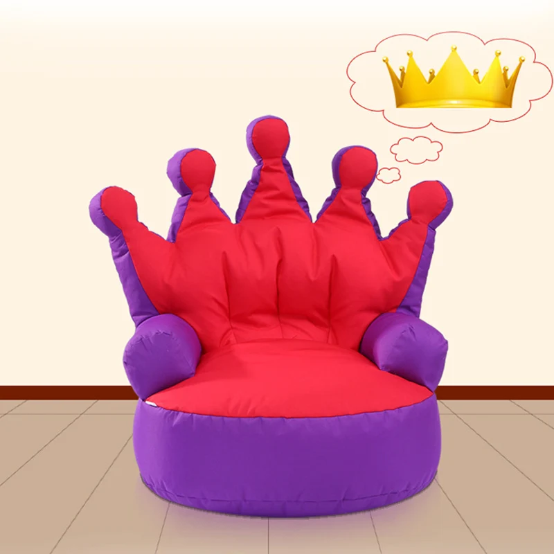 

Fashion Bean Bag Sofa Cover Children Lazy People Sofa Cover Creative Cute Software Crown Princess Chair Princess Tatami