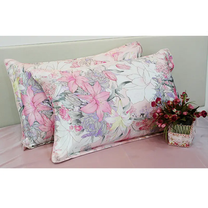 

1 Pair 100% Nature Silk Pillowcase Soft Oxford Pillowcase with Envelope for Skin Care High Quality Free Shipping