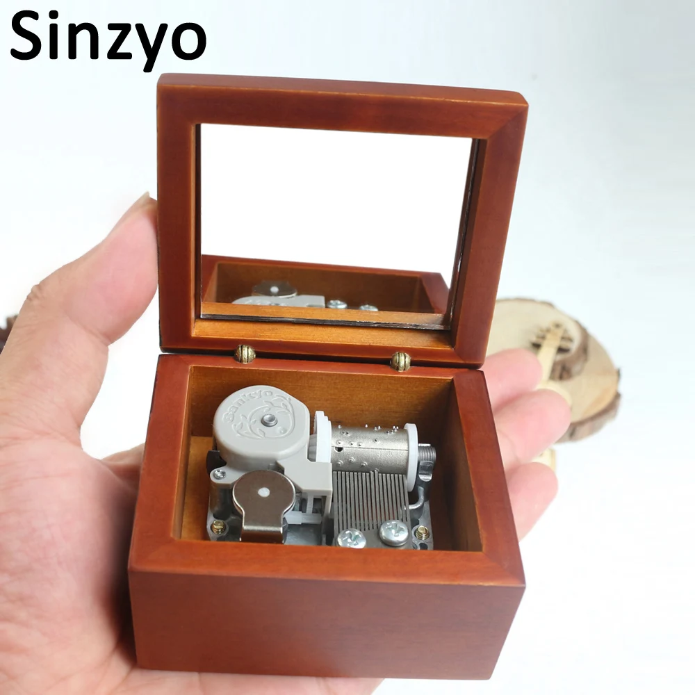 Деревянная музыкальная шкатулка ручной работы Sinzyo подарок на день рождения