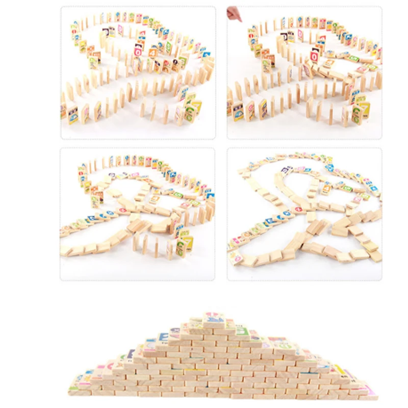 Детские математические игрушки деревянные разноцветные Математика домино строительный конструктор для раннего обучения детей набор игрушек для детей образовательная математика
