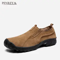 Penreya/повседневная мужская обувь из натуральной кожи для взрослых, удобные брендовые мягкие дизайнерские демисезонные слипоны для мужчин