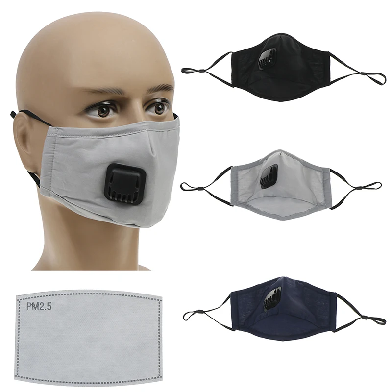 

Respirator Dust Mask PM2.5 Anti Pollution Cotton Mask Air Filter Mask Washable Cotton Mouth Masks With Replaceable Filter