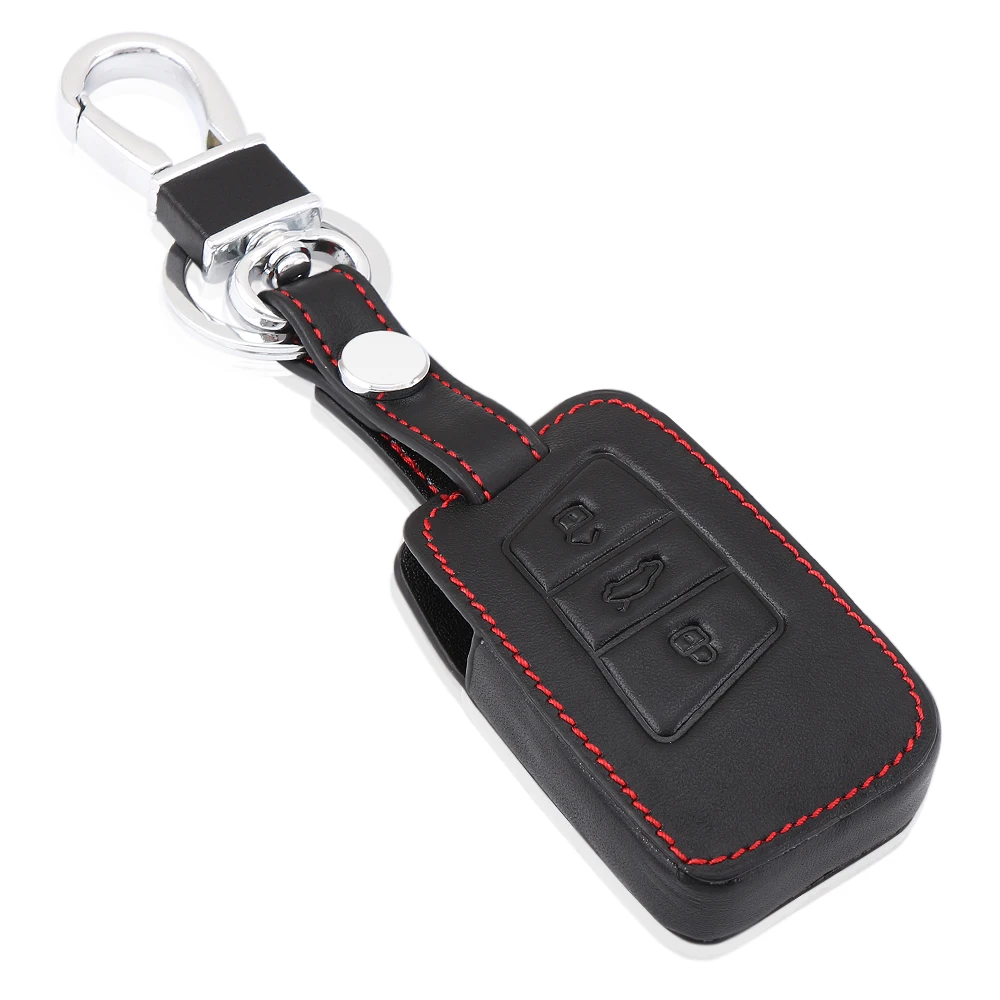 

1pc Leather Key Fob Case Bag Key Chain Ring Cover For Volkswagen VW Passat B8 2015 2016 2017,Car accessories