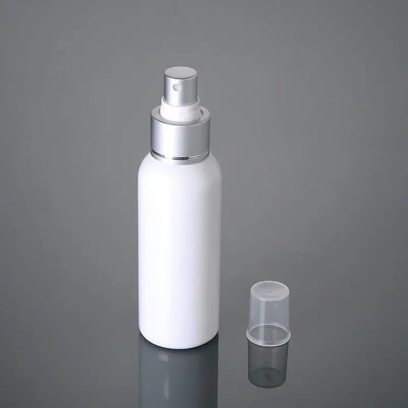 

100ml Empty plastic Split charging bottle, 100cc White Spray Bottles with Silver Sprayer F20171942
