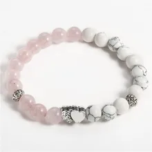 Натуральный белый сосна цветные шарики энергии браслет; любовный браслет