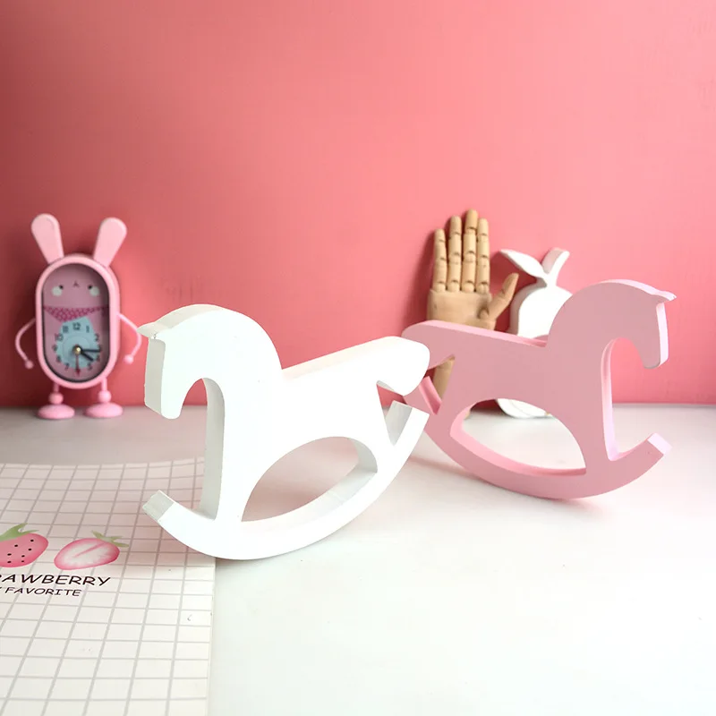 

Nordic Style Nursery Decor Wooden Horse Figurine Kids Children's Room Decoration Scandinavian Nordic Style For Kids Room