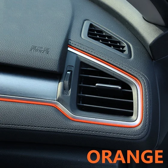 5 м для Honda 10th автомобильный Стайлинг интерьера полосы формовочная Отделка приборной панели края двери авто аксессуары - Название цвета: Orange