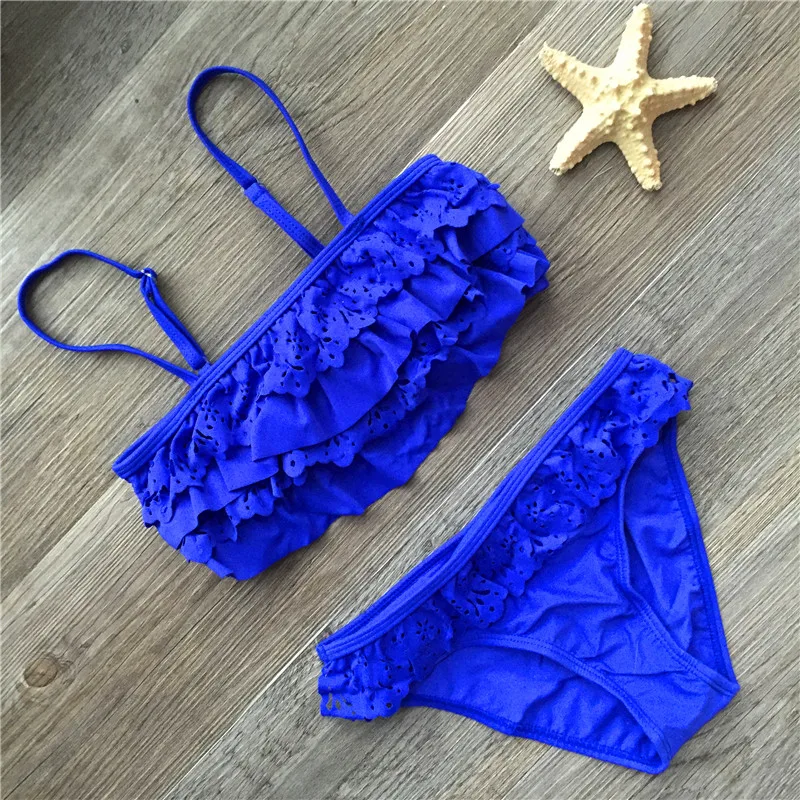 7 16years children swimwear falbala girls swimwear font b baby b font kids biquini infantil swimsuit