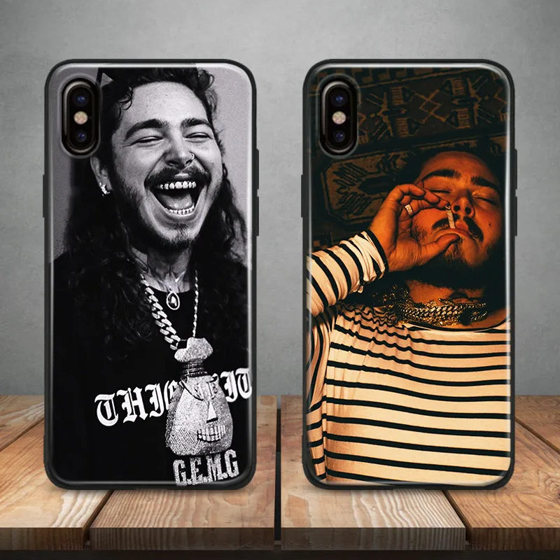 

POST MALONE rapper hiphop Soft Silicone Phone Case Cover Shell For Apple iPhone 5 5s Se 6 6s 7 8 Plus X XR XS MAX