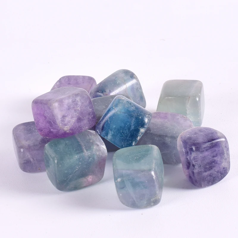 

Healing Fluorite Tumbled Stone Natural Rock Quartz Polished Bead Chakra Fountain Garden DIY Decor Crystal Gemstone Irregular