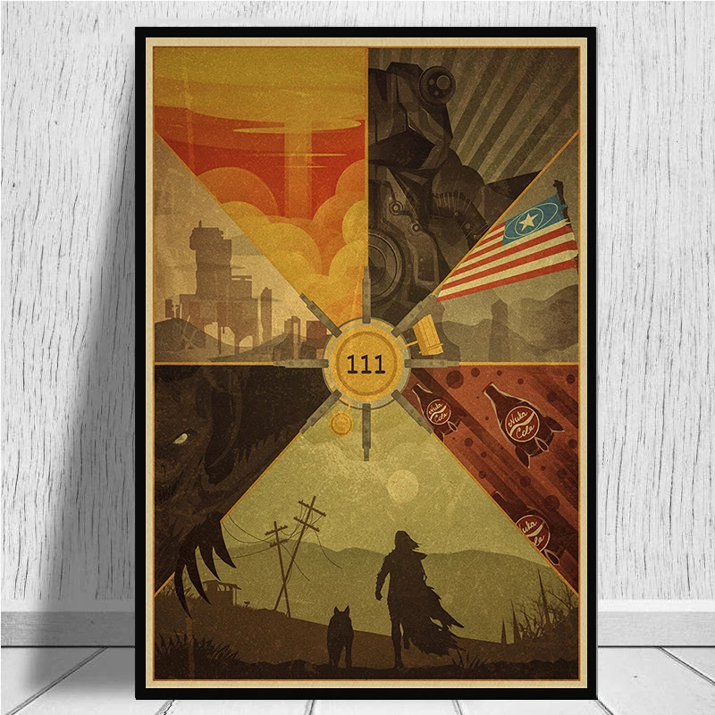 Игровой постер Fallout для детской комнаты домашний декор игра рисунок ретро крафт