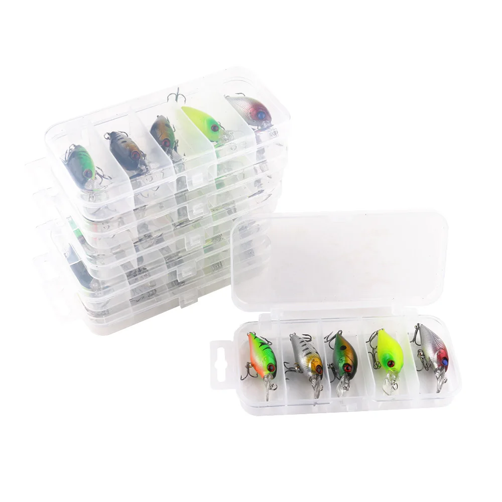 HENGJIA الصيد إغراء كيت البلاستيك Crankbait 4.2 جرام/50 ملليمتر المتذبذب 5 قطعة/الوحدة ل الصيد الطعم كرنك إيسكا الاصطناعي ل بايك