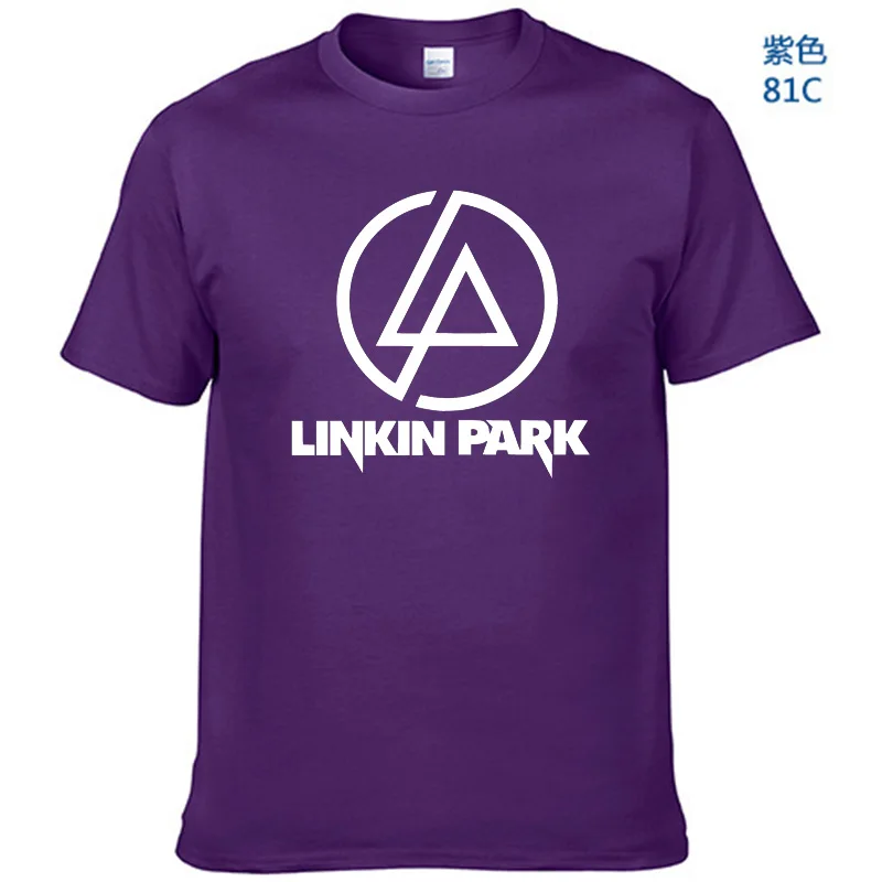 Летняя модная мужская футболка Lincoln LINKIN Park, хлопковая брендовая одежда Linkin, короткие топы, футболки - Цвет: Purple-W