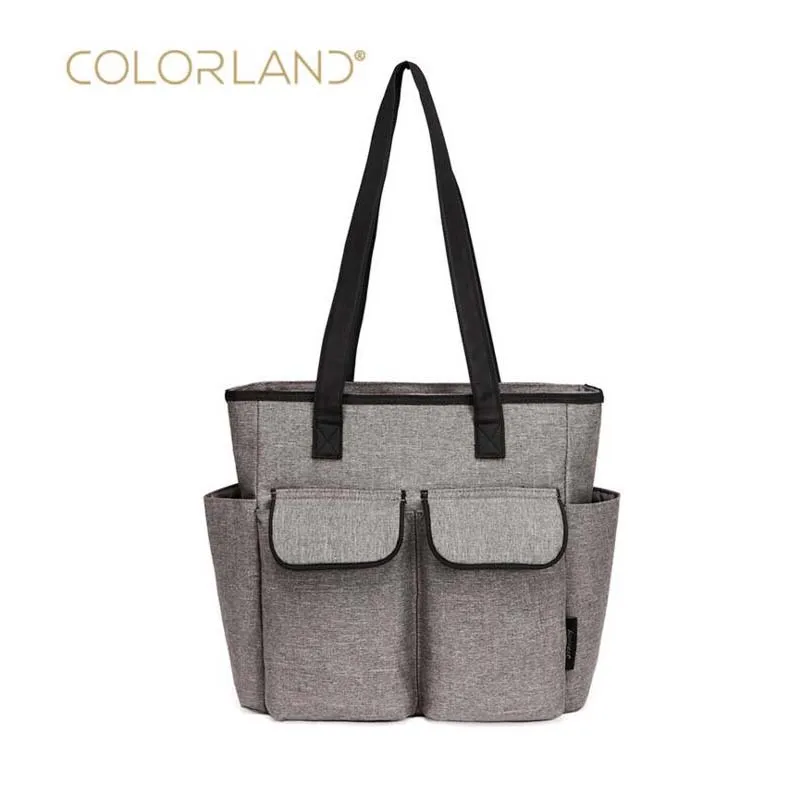 

COLORLAND new one-shoulder fashion Mummy bag solid color triangle mobile hand bag lightly waiting for diaper bag baby storage ba