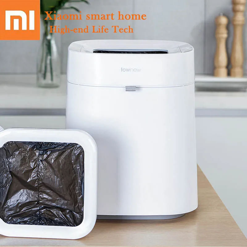 

Xiaomi Mijia Townew Smart Trash Can Automatic Sealing No Cover Waste Bin Square Kitchen Trash Can Chargeable Household Dustbin
