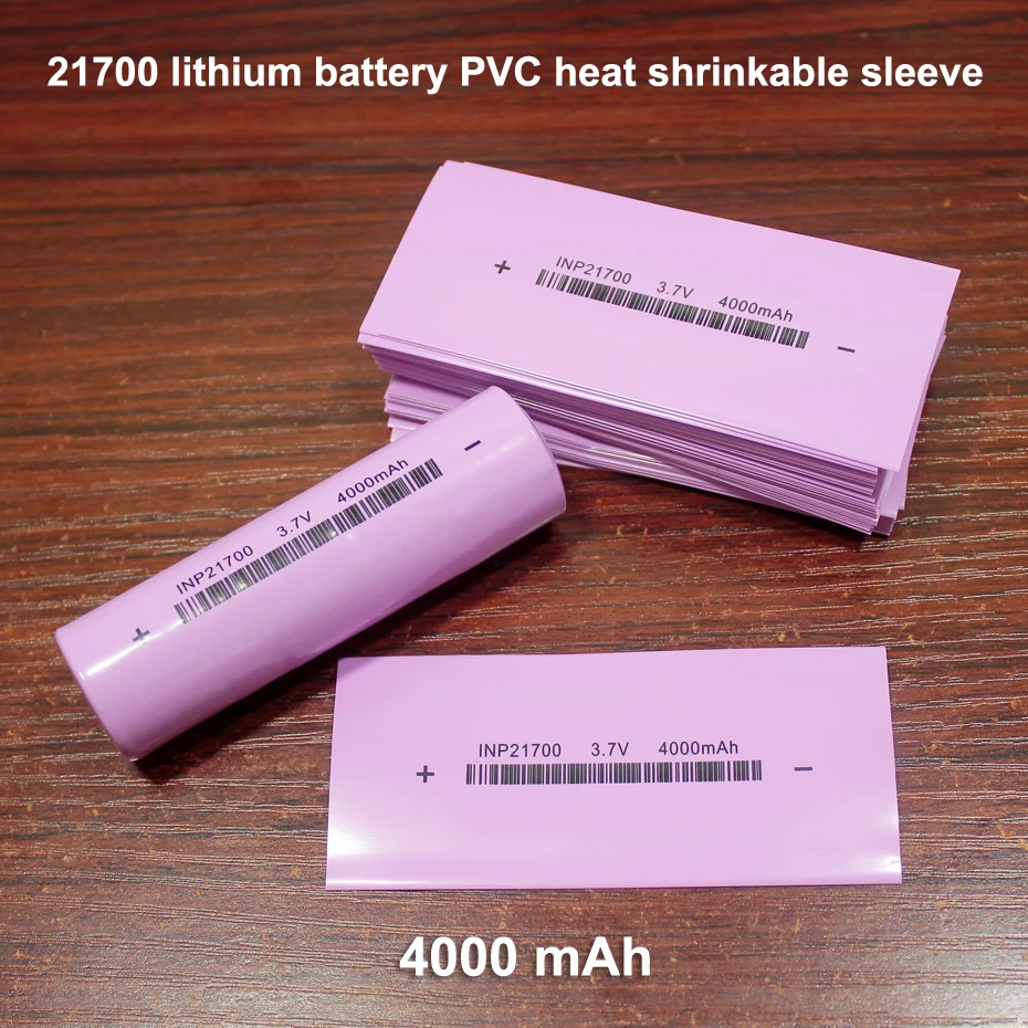 

100pcs/lot 21700 Battery Package Outer Skin Heat Shrinkable Sleeve Replacement Battery PVC Packaging Film 4000MAH