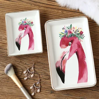 

Ceramic Phnom Penh Flamingo Jewelry Storage Tray C