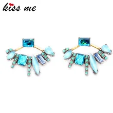 KISS ME, новинка, Ретро стиль, съемные серьги-гвоздики, модные ювелирные изделия,, серьги с кристаллами для женщин
