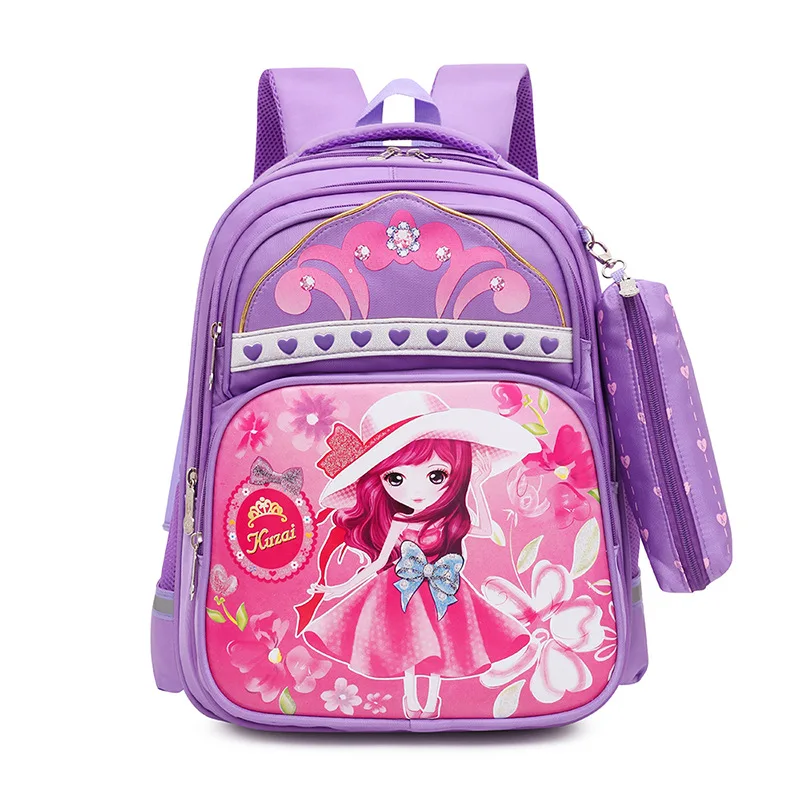 Moda menina schoolbag bonito escola mochila ortopédica