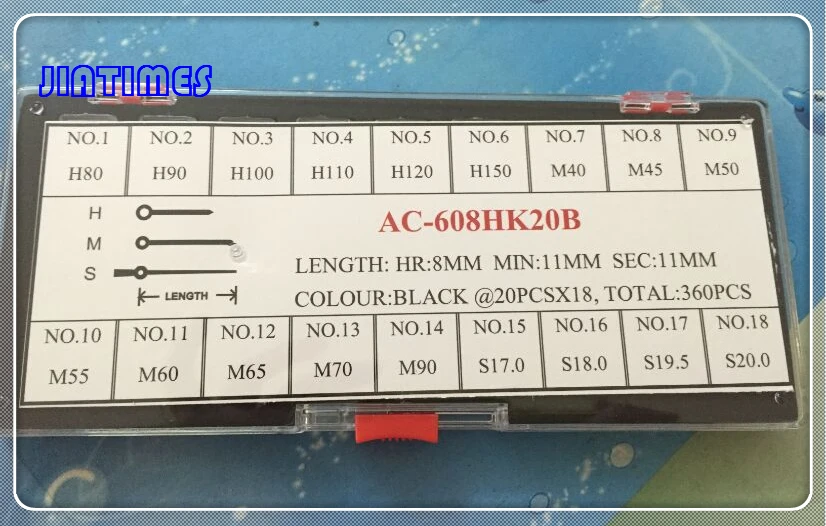 Free Shipping 360pcs Black Watch Hand Set for Watch Repair