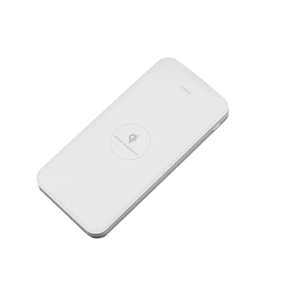 Портативное 10000 мАч Беспроводное зарядное устройство для iPhone X/8, беспроводное зарядное устройство для мобильного телефона с 10000 мАч источником питания - Тип штекера: White