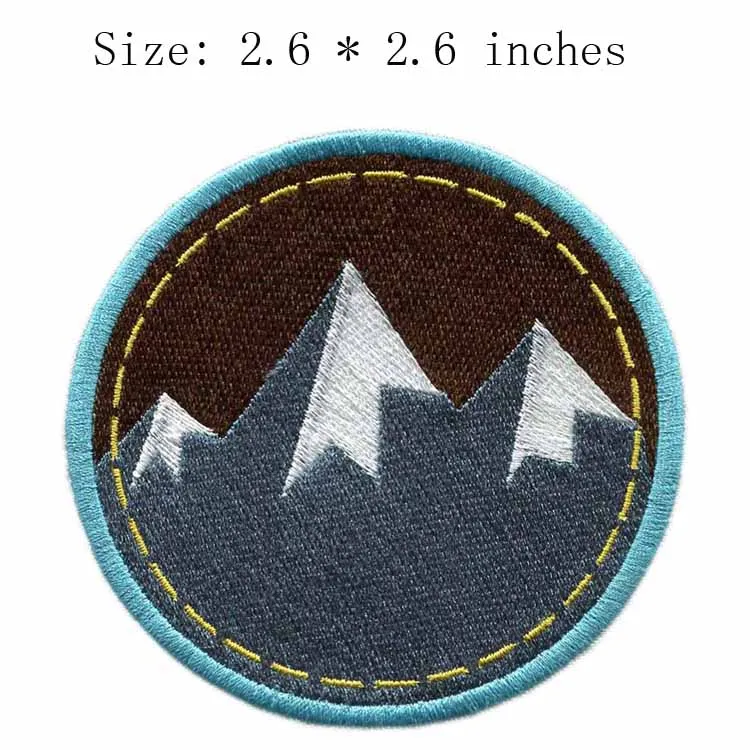 

Landscape embroidery patch 2.6" wide /mountains/clothing