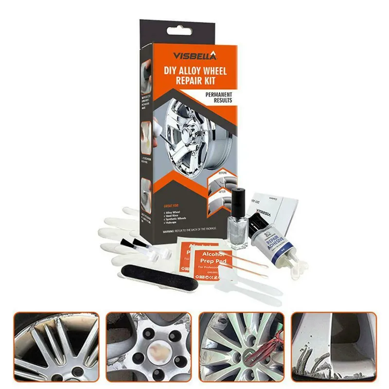 DIY Alloy Wheel Repair Kit 5 Minutes General Purpose Silver Paint Fix Tool Car Auto Rim Dent Scratch Car Wheel Repair Kit DIY Alloy Wheel Repair Kit 5 Minutes General Purpose Silver Paint Fix Tool Car Auto Rim Dent Scratch Car Wheel Repair Kit