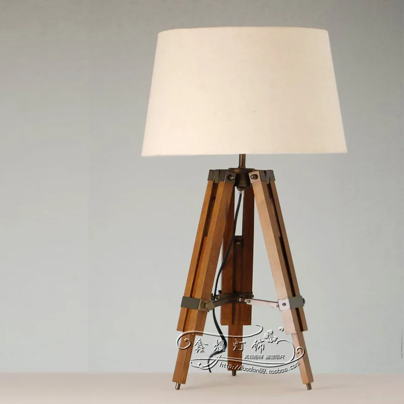 wood tripod table lamp