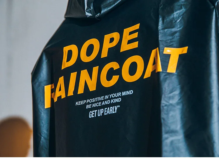 Модное пальто-дождевик в стиле хип-хоп, куртка с капюшоном, пальто, уличная Мужская водонепроницаемая ветровка, куртка, повседневное Длинное Черное Матовое пальто