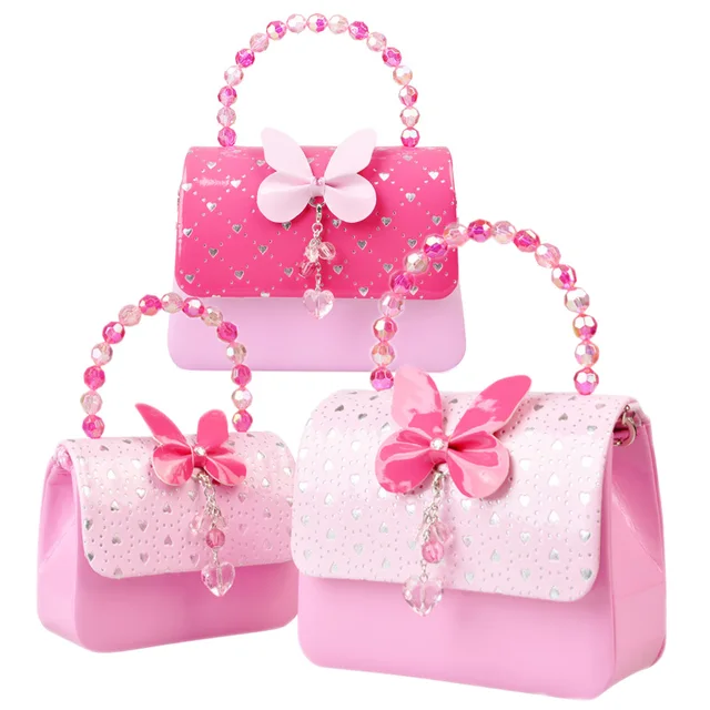 Girls Fashion Handbag Children Princess Bow Heart Crown Printing Sweet