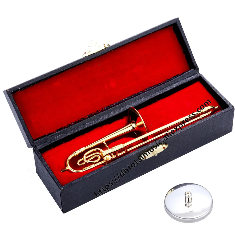 Mini Trombone Miniature Trombone Model With Support Miniature Wooden
