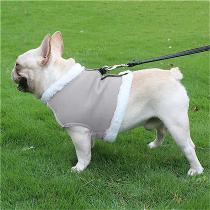 

dog collar night safety dog harness and leash set small Pet Dog Winter Warm Fleece Vest Reflective Leash Puppy Cat Adjustable