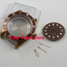 41 мм чехол для часов с сапфировым стеклом и бронзовым покрытием, подходит для ETA 2836, механизм MIYOTA с кофейным циферблатом и стрелками C104