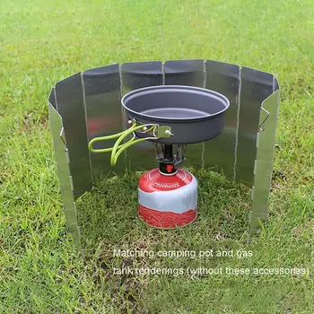 

10 Plates Outdoor Aluminum Windshield Lightweight Compact Folding Hiking Picnic Cooker Stove Wind Screen