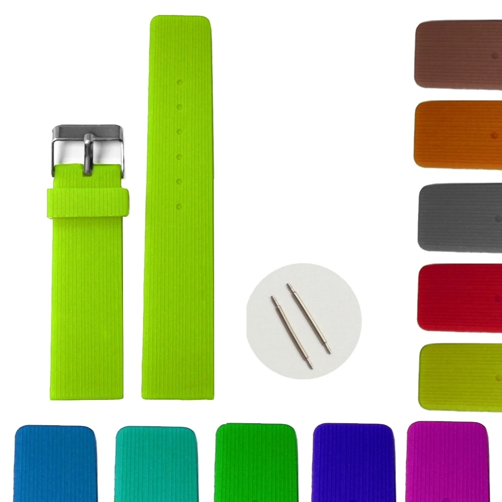 

22mm Green Color Silicone Jelly Rubber Ladies Men Watch Band Straps WB1071G22JB